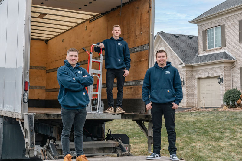 Win Win Moving Solutions team unloading the truck during the move